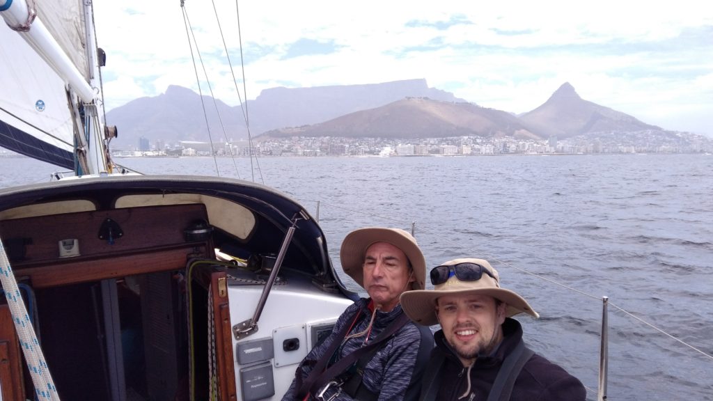 A brief moment to relax while heading back towards Cape Town on a starboard tack.